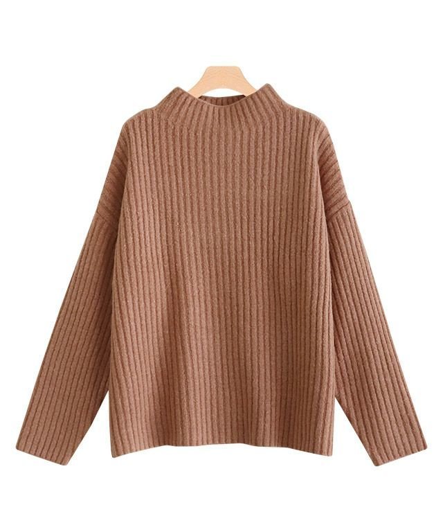 【ピエロ/Pierrot】のボトルネックオーバーリブニット インテリア・キッズ・メンズ・レディースファッション・服の通販 founy(ファウニー) 　ファッション　Fashion　レディースファッション　Fashion for Women　トップス・カットソー　Cut & Sew Tops　ニット　Knit Tops & Sweaters　プチプライス・低価格　Affordable / Budget Price　ボトム　Bottoms, Lower Wear　ボトルネック　Bottle Neck, Mock Neck　アーモンドピンク|ID: prp329100004973048 ipo3291000000037288335
