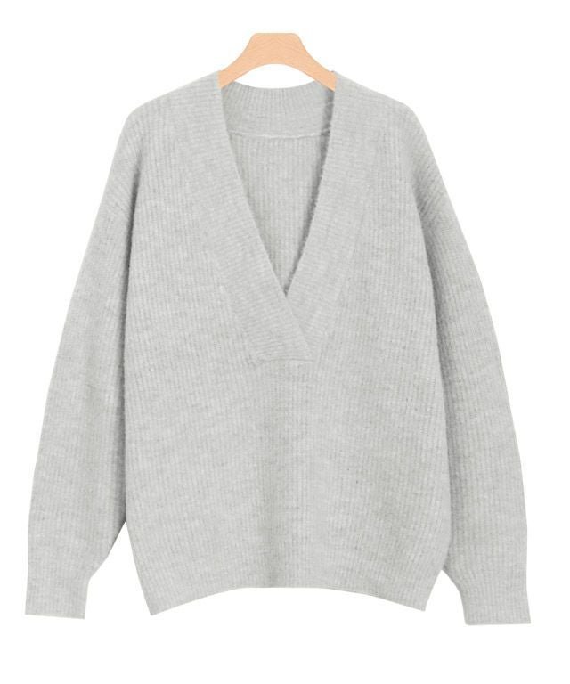 【ピエロ/Pierrot】のふんわりシャギーVネックオーバーニット インテリア・キッズ・メンズ・レディースファッション・服の通販 founy(ファウニー) 　ファッション　Fashion　レディースファッション　Fashion for Women　トップス・カットソー　Cut & Sew Tops　ニット　Knit Tops & Sweaters　Vネックトップス　V-Neck Tops / V-Cut Neckline Shirts　タートル　Turtleneck, Turtle Collar　トレンド　Trend, Trending Now　プチプライス・低価格　Affordable / Budget Price　グレー|ID: prp329100004973049 ipo3291000000037288338