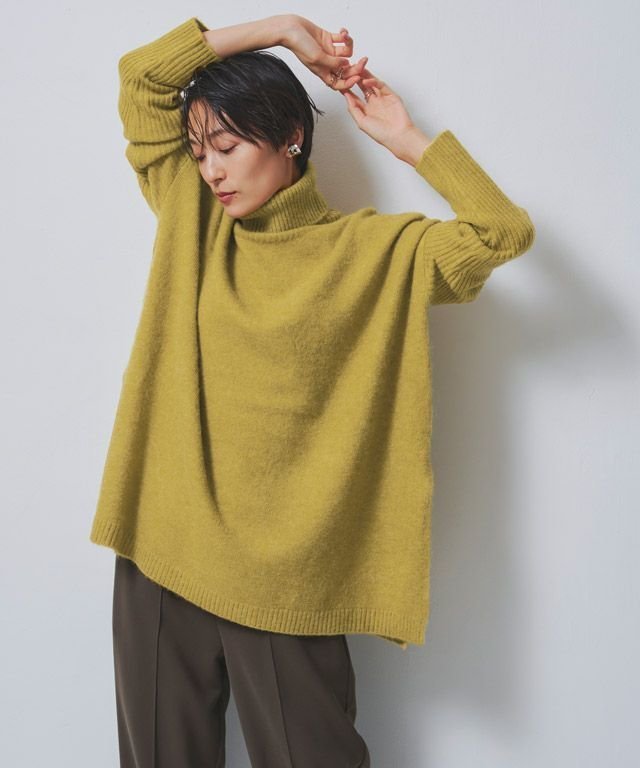 【ピエロ/Pierrot】のRASW アルパカ混タートルネックニット インテリア・キッズ・メンズ・レディースファッション・服の通販 founy(ファウニー) 　ファッション　Fashion　レディースファッション　Fashion for Women　トップス・カットソー　Cut & Sew Tops　ニット　Knit Tops & Sweaters　タートルネック・ハイネックトップス　Turtlenecks & High-Neck Tops　スリット　Slit, Slit Detail　タートルネック　Turtleneck, High Neck　プチプライス・低価格　Affordable / Budget Price　イエロー|ID: prp329100004973067 ipo3291000000037288416