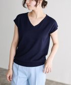 【ピエロ/Pierrot】の【A会場】選べる2ネックシルクタッチフレンチスリーブニット 大人の最旬トレンドファッション＆コーディネート founy(ファウニー) ファッション Fashion レディースファッション Fashion for Women トップス・カットソー Cut & Sew Tops ニット Knit Tops & Sweaters 送料無料 Free Shipping シルク Silk, 100% Silk スリーブ Sleeve, Long Sleeve / Short Sleeve フレンチ French, French Style プチプライス・低価格 Affordable / Budget Price ワイド Wide, Wide Fit 吸水 Absorbent, Quick-Dry thumbnail 167cm / ネイビー / Vネック / M|ID: prp329100004973092 ipo3291000000037288527
