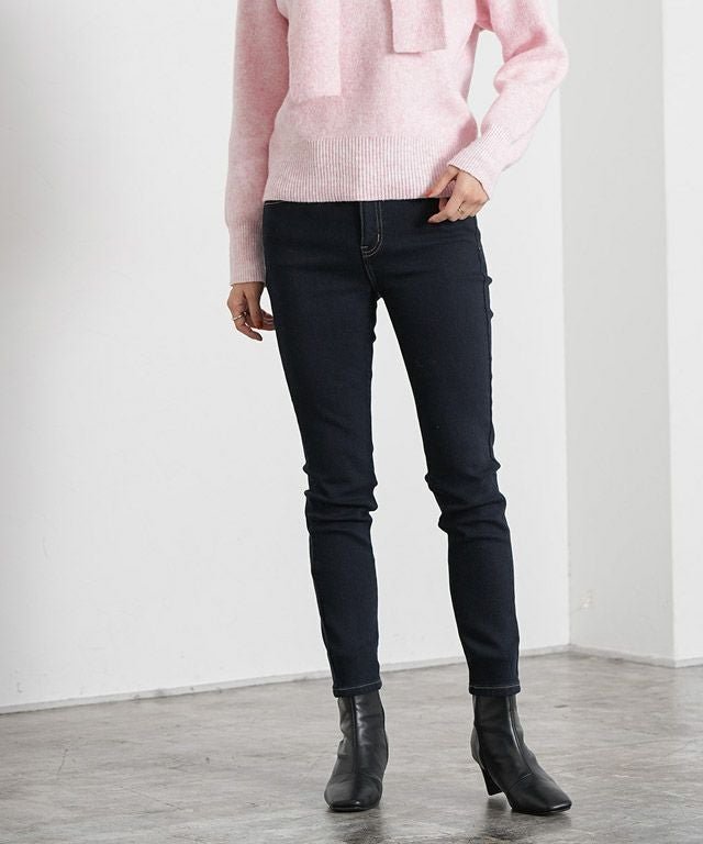 【ピエロ/Pierrot】の裏起毛アンクルスキニーデニム インテリア・キッズ・メンズ・レディースファッション・服の通販 founy(ファウニー) 　ファッション　Fashion　レディースファッション　Fashion for Women　パンツ　Pants & Trousers　アンクル　Ankle-Length Design　ストレッチ　Stretch, Stretchy Fabric　デニム　Denim, Jeans Material　プチプライス・低価格　Affordable / Budget Price　167cm / ノーマル / インディゴ / M|ID: prp329100004973099 ipo3291000000037288565