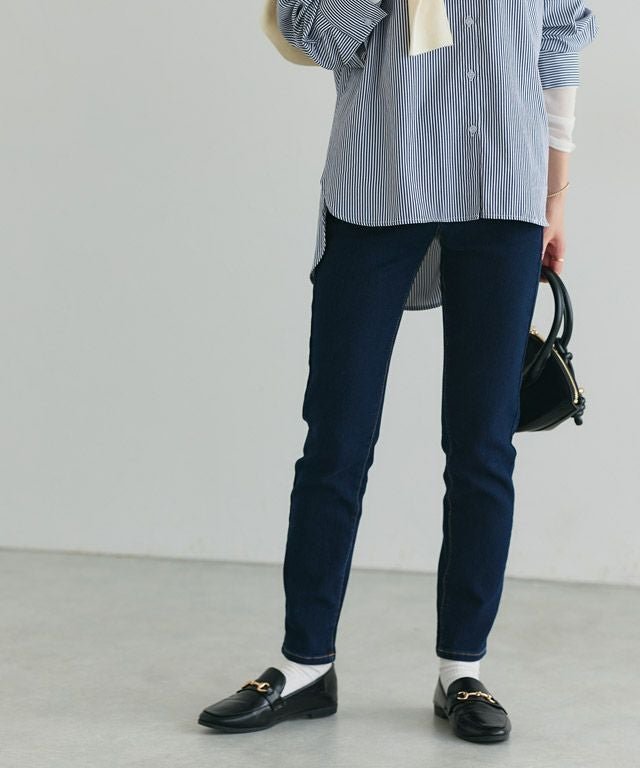 【ピエロ/Pierrot】の裏起毛アンクルスキニーデニム インテリア・キッズ・メンズ・レディースファッション・服の通販 founy(ファウニー) 　ファッション　Fashion　レディースファッション　Fashion for Women　パンツ　Pants & Trousers　アンクル　Ankle-Length Design　ストレッチ　Stretch, Stretchy Fabric　デニム　Denim, Jeans Material　プチプライス・低価格　Affordable / Budget Price　160cm / ノーマル / ネイビー / M|ID: prp329100004973099 ipo3291000000037288567