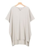 【ピエロ/Pierrot】の【アウトレットSALE!】キーネックオーバーTシャツ 大人の最旬トレンドファッション＆コーディネート founy(ファウニー) ファッション Fashion レディースファッション Fashion for Women トップス・カットソー Cut & Sew Tops シャツ・ブラウス・オフィスカジュアル Elegant Blouses & Button-Ups ロングTシャツ・Tシャツ Longline T-Shirts & Tees アウトレット Outlet / Clearance なめらか Smooth, Silky Texture バランス Balance, Style Balance プチプライス・低価格 Affordable / Budget Price thumbnail グレージュ|ID: prp329100004973104 ipo3291000000037288592