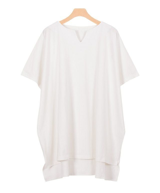 【ピエロ/Pierrot】の【アウトレットSALE!】キーネックオーバーTシャツ インテリア・キッズ・メンズ・レディースファッション・服の通販 founy(ファウニー) 　ファッション　Fashion　レディースファッション　Fashion for Women　トップス・カットソー　Cut & Sew Tops　シャツ・ブラウス・オフィスカジュアル　Elegant Blouses & Button-Ups　ロングTシャツ・Tシャツ　Longline T-Shirts & Tees　アウトレット　Outlet / Clearance　なめらか　Smooth, Silky Texture　バランス　Balance, Style Balance　プチプライス・低価格　Affordable / Budget Price　オフホワイト|ID: prp329100004973104 ipo3291000000037288593