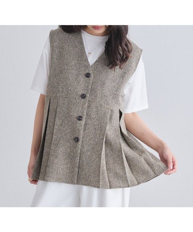 【ピエロ/Pierrot】のECLAM サマーツイードタックジレベスト インテリア・キッズ・メンズ・レディースファッション・服の通販 founy(ファウニー) 　ファッション　Fashion　レディースファッション　Fashion for Women　アウター　Coat / Outerwear Collection　トップス・カットソー　Cut & Sew Tops　ベスト&ジレ / 重ね着スタイル　Vests & Gilets　おすすめ　Recommended / Our Picks　キャミソール　Camisole, Spaghetti Strap Top　サマー　Summer, Summer Style　セットアップ　Set-Up, Coordinated Outfit　タンク　Tank Top, Sleeveless Top　ツイード　Twill, Twill Weave　フォルム　Silhouette, Form　プチプライス・低価格　Affordable / Budget Price　ペプラム　Peplum, Flared Hem　[ECLAM]サマーツイードタックジレベスト|ID: prp329100004973105 ipo3291000000037288596