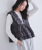 【ピエロ/Pierrot】のECLAM フリルギャザーベスト 163cm / チャコール / M|ID: prp329100004973107 ipo3291000000037288604