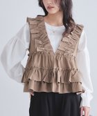 【ピエロ/Pierrot】のECLAM フリルギャザーベスト 163cm / モカベージュ / M|ID: prp329100004973107 ipo3291000000037288605