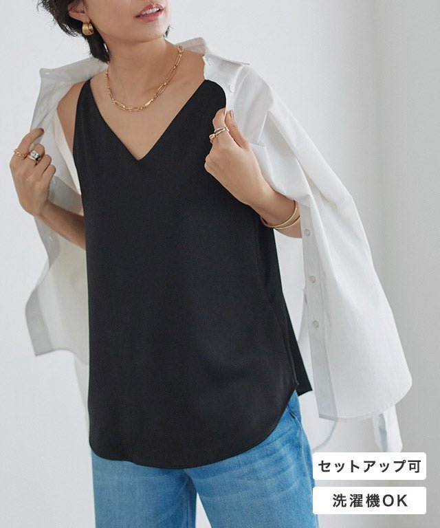【ピエロ/Pierrot】のRASW 2wayサテンキャミソール 大人の最旬トレンドファッション＆コーディネート founy(ファウニー) 　ファッション　Fashion　レディースファッション　Fashion for Women　トップス・カットソー　Cut & Sew Tops　キャミソール&ノースリーブ　Camisoles & Sleeveless Tops　おすすめ　Recommended / Our Picks　キャミソール　Camisole, Spaghetti Strap Top　サテン　Satin, Glossy Fabric　シンプル　Simple, Minimal　スクエア　Square, Square Shape　セットアップ　Set-Up, Coordinated Outfit　プチプライス・低価格　Affordable / Budget Price　エレガント 上品　Elegant　 other-1|ID: prp329100004973125 ipo3291000000037288665