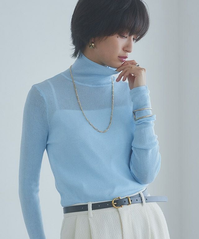 【ピエロ/Pierrot】のRASW シアーリブハイネックニット インテリア・キッズ・メンズ・レディースファッション・服の通販 founy(ファウニー) 　ファッション　Fashion　レディースファッション　Fashion for Women　トップス・カットソー　Cut & Sew Tops　ニット　Knit Tops & Sweaters　おすすめ　Recommended / Our Picks　フィット　Fit, Slim Fit　プチプライス・低価格　Affordable / Budget Price　[RASW] シアーリブハイネックニット|ID: prp329100004973191 ipo3291000000037289130