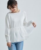【ピエロ/Pierrot】の異素材ドッキングフレアニット 大人の最旬トレンドファッション＆コーディネート founy(ファウニー) ファッション Fashion レディースファッション Fashion for Women トップス・カットソー Cut & Sew Tops ニット Knit Tops & Sweaters オーガンジー Organza Fabric ドッキング Docking, Mixed Material フェミニン Feminine, Girly フレア Flare, Flared プチプライス・低価格 Affordable / Budget Price thumbnail オフホワイト|ID: prp329100004973195 ipo3291000000037289144