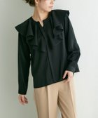 【ピエロ/Pierrot】の2wayフリルカラーブラウス 大人の最旬トレンドファッション＆コーディネート founy(ファウニー) ファッション Fashion レディースファッション Fashion for Women トップス・カットソー Cut & Sew Tops シャツ・ブラウス・オフィスカジュアル Elegant Blouses & Button-Ups フェミニン Feminine, Girly フリル Frill, Ruffle フロント Front, Front Design プチプライス・低価格 Affordable / Budget Price エレガント 上品 Elegant thumbnail ブラック|ID: prp329100004973202 ipo3291000000037289164