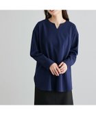 【ピエロ/Pierrot】の【アウトレットSALE!】キーネックチュニックTブラウス 大人の最旬トレンドファッション＆コーディネート founy(ファウニー) ファッション Fashion レディースファッション Fashion for Women トップス・カットソー Cut & Sew Tops シャツ・ブラウス・オフィスカジュアル Elegant Blouses & Button-Ups アウトレット Outlet / Clearance カットソー Cut and Sewn Top シンプル Simple, Minimal ジョーゼット Georgette, Semi-Sheer Fabric チュニック Tunic, Long Top プチプライス・低価格 Affordable / Budget Price thumbnail ネイビー|ID: prp329100004973207 ipo3291000000037289187