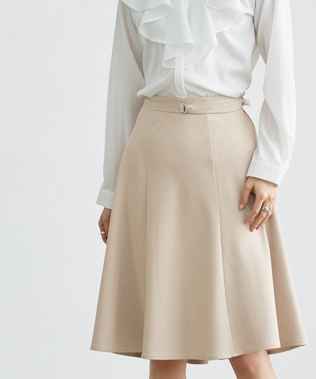【ピエロ/Pierrot】の2丈から選べるベルト付きフレアスカート インテリア・キッズ・メンズ・レディースファッション・服の通販 founy(ファウニー) 　ファッション　Fashion　レディースファッション　Fashion for Women　スカート　Skirts　Aライン・フレアスカート　A-Line & Flared Skirts　ベルト&ウエストマーク　Belts & Waist Accessories　ストレッチ　Stretch, Stretchy Fabric　フェミニン　Feminine, Girly　フレア　Flare, Flared　プチプライス・低価格　Affordable / Budget Price　エレガント 上品　Elegant　グレージュ|ID: prp329100004973210 ipo3291000000037289203