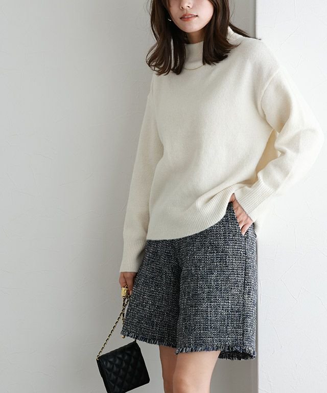 【ピエロ/Pierrot】のツイードショートパンツ インテリア・キッズ・メンズ・レディースファッション・服の通販 founy(ファウニー) 　ファッション　Fashion　レディースファッション　Fashion for Women　パンツ　Pants & Trousers　ショートパンツ・ハーフパンツ　High-Waisted & Relaxed Shorts　ショート　Short, Short Length　ジャケット　Jacket, Outerwear　ツイード　Twill, Twill Weave　トレンド　Trend, Trending Now　フリンジ　Fringe, Tassel　プチプライス・低価格　Affordable / Budget Price　167cm / ネイビー / M|ID: prp329100004973224 ipo3291000000037289254