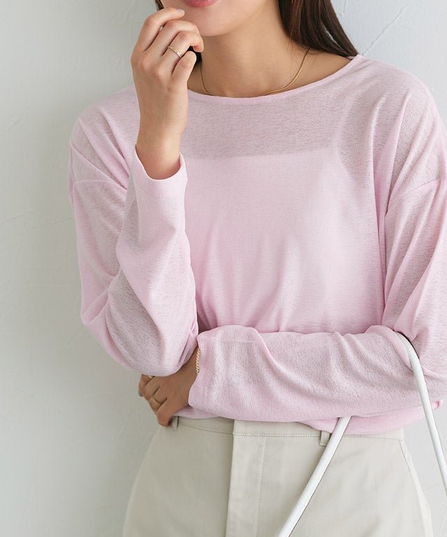【ピエロ/Pierrot】のシアーロングスリーブTシャツ トップス レディース インテリア・キッズ・メンズ・レディースファッション・服の通販 founy(ファウニー) 　ファッション　Fashion　レディースファッション　Fashion for Women　トップス・カットソー　Cut & Sew Tops　シャツ・ブラウス・オフィスカジュアル　Elegant Blouses & Button-Ups　ロングTシャツ・Tシャツ　Longline T-Shirts & Tees　送料無料　Free Shipping　インナー　Innerwear　シアー　Sheer, See-Through　トレンド　Trend, Trending Now　プチプライス・低価格　Affordable / Budget Price　ベスト　Vest, Waistcoat　ベーシック　Basic, Essential　166cm / ピンク / M|ID: prp329100004973234 ipo3291000000037289294