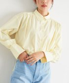 【ピエロ/Pierrot】のボリュームスリーブ袖リボンシャツ 大人の最旬トレンドファッション＆コーディネート founy(ファウニー) ファッション Fashion レディースファッション Fashion for Women トップス・カットソー Cut & Sew Tops シャツ・ブラウス・オフィスカジュアル Elegant Blouses & Button-Ups ボリューム袖・フリルスリーブブラウス Voluminous & Ruffle Sleeves / Puffy Sleeve Tops ストライプ Stripe, Striped Pattern スリーブ Sleeve, Long Sleeve / Short Sleeve フェミニン Feminine, Girly プチプライス・低価格 Affordable / Budget Price ラウンド Round, Round Neck リボン Ribbon, Bow 無地 Plain, Solid Color thumbnail ライトイエロー|ID: prp329100004973253 ipo3291000000037289358