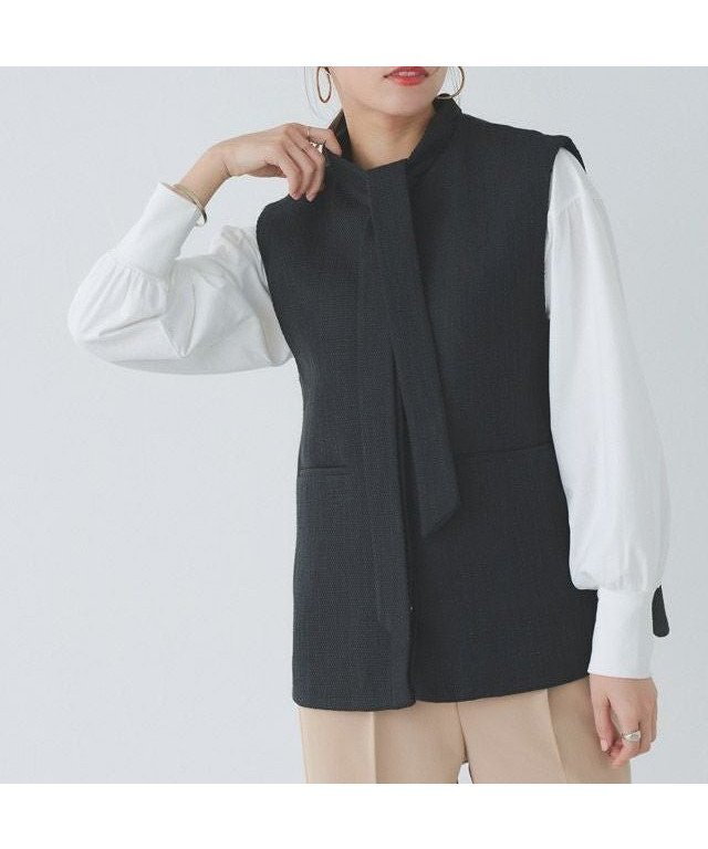 【ピエロ/Pierrot】の2wayボウタイツイードジレ インテリア・キッズ・メンズ・レディースファッション・服の通販 founy(ファウニー) https://founy.com/ ファッション Fashion レディースファッション Fashion for Women アウター Coat / Outerwear Collection トップス・カットソー Cut & Sew Tops ベスト&ジレ / 重ね着スタイル Vests & Gilets タイツ＆レッグウェア&美脚効果 Tights & Sheer Legwear インナー Innerwear ツイード Twill, Twill Weave トレンド Trend, Trending Now プチプライス・低価格 Affordable / Budget Price エレガント 上品 Elegant |ID: prp329100004973259 ipo3291000000037289382