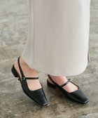 【ピエロ/Pierrot】の【アウトレットSALE!】スクエアトゥストラップ付きフラットシューズ ブラック|ID: prp329100004973277 ipo3291000000037289446
