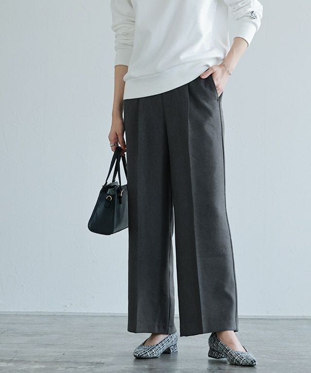 【ピエロ/Pierrot】のウールライクタックワイドパンツ インテリア・キッズ・メンズ・レディースファッション・服の通販 founy(ファウニー) https://founy.com/ ファッション Fashion レディースファッション Fashion for Women パンツ Pants & Trousers シンプル Simple, Minimal センター Center, Center Line プチプライス・低価格 Affordable / Budget Price エレガント 上品 Elegant |ID: prp329100004973286 ipo3291000000037289476
