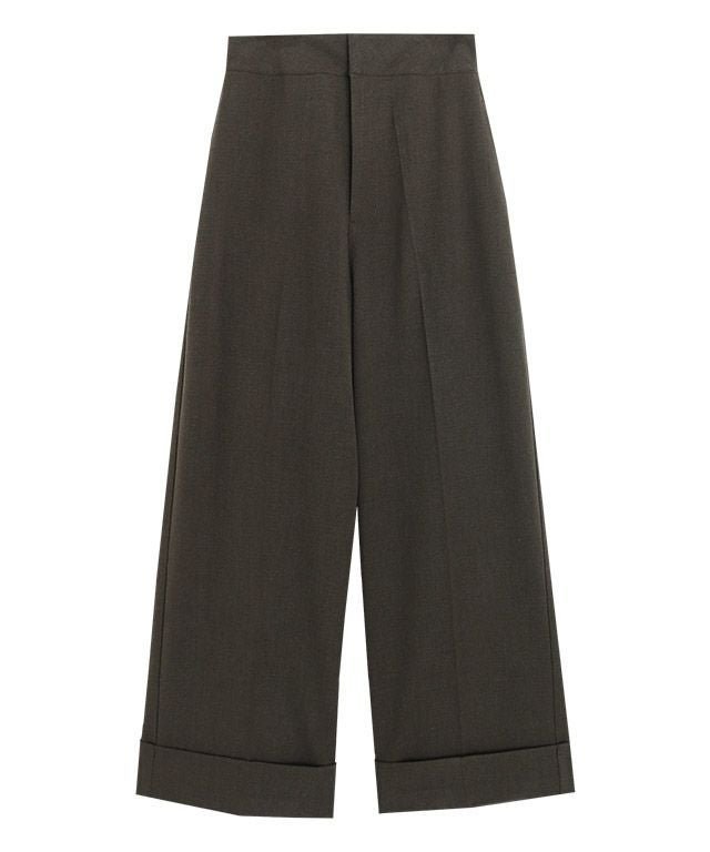 【ピエロ/Pierrot】のRASW ウールミックスハイウエストダブルパンツ インテリア・キッズ・メンズ・レディースファッション・服の通販 founy(ファウニー) 　ファッション　Fashion　レディースファッション　Fashion for Women　パンツ　Pants & Trousers　送料無料　Free Shipping　センター　Center, Center Line　ダブル　Double, Double-Breasted　プチプライス・低価格　Affordable / Budget Price　ワイド　Wide, Wide Fit　エレガント 上品　Elegant　杢ブラウン|ID: prp329100004973288 ipo3291000000037289488