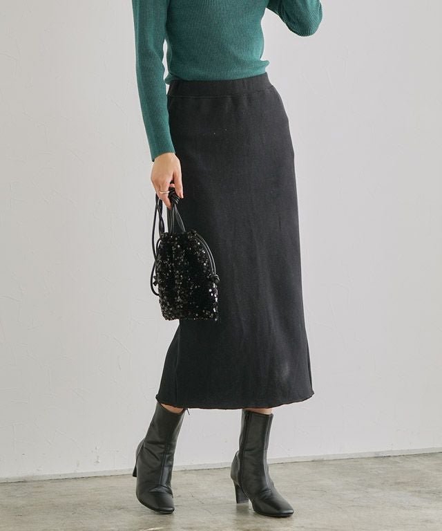 【ピエロ/Pierrot】のソフト起毛Iラインスカート インテリア・キッズ・メンズ・レディースファッション・服の通販 founy(ファウニー) 　ファッション　Fashion　レディースファッション　Fashion for Women　スカート　Skirts　プチプライス・低価格　Affordable / Budget Price　167cm / ブラック / M|ID: prp329100004973292 ipo3291000000037289506