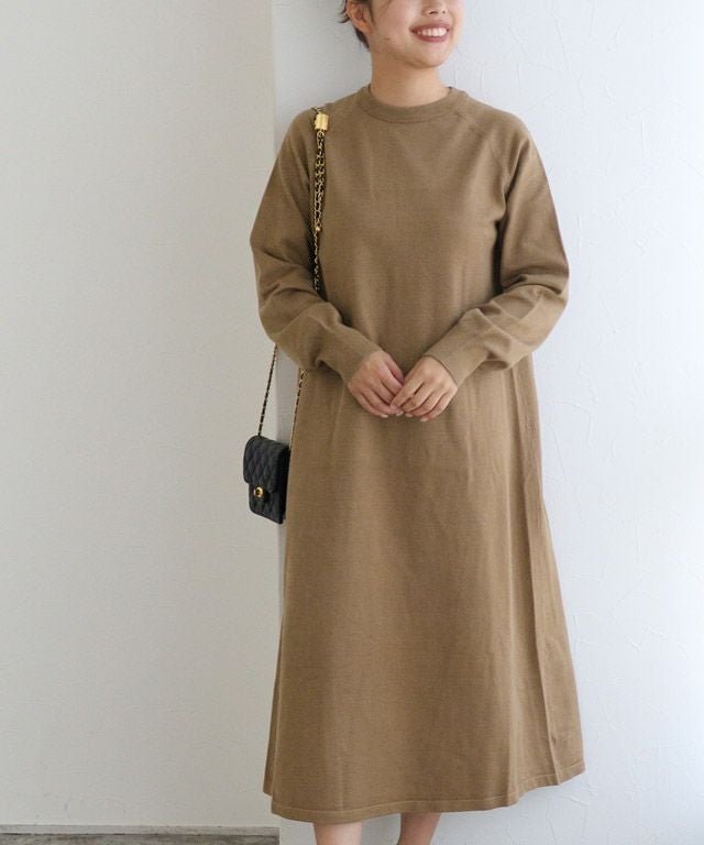 【ピエロ/Pierrot】のネックが選べるAラインニットワンピース インテリア・キッズ・メンズ・レディースファッション・服の通販 founy(ファウニー) 　ファッション　Fashion　レディースファッション　Fashion for Women　ワンピース　Dresses　ニットワンピース　Knit Dresses　ハイネック　High Neck, Mock Neck　プチプライス・低価格　Affordable / Budget Price　ミドル　Middle Length, Mid Height　ロング　Long, Long-Length　エレガント 上品　Elegant　150cm / キャメル / クルーネック / M|ID: prp329100004973333 ipo3291000000037289679