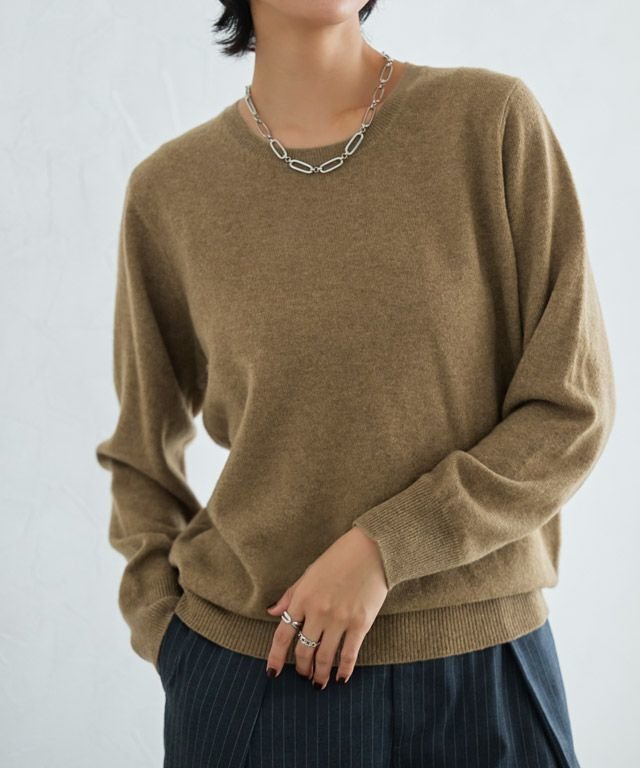【ピエロ/Pierrot】のRASW カシミヤ100%クルーネックニット インテリア・キッズ・メンズ・レディースファッション・服の通販 founy(ファウニー) 　ファッション　Fashion　レディースファッション　Fashion for Women　トップス・カットソー　Cut & Sew Tops　ニット　Knit Tops & Sweaters　送料無料　Free Shipping　シンプル　Simple, Minimal　プチプライス・低価格　Affordable / Budget Price　ベーシック　Basic, Essential　ボトム　Bottoms, Lower Wear　エレガント 上品　Elegant　166cm / 杢キャメルベージュ / M|ID: prp329100004973350 ipo3291000000037289745