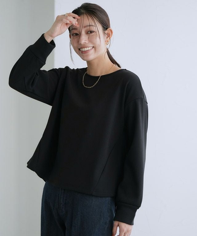 【ピエロ/Pierrot】のペアスキンベロアバックスリットトップス インテリア・キッズ・メンズ・レディースファッション・服の通販 founy(ファウニー) 　ファッション　Fashion　レディースファッション　Fashion for Women　トップス・カットソー　Cut & Sew Tops　ベロアトップス　Velour Tops / Velvet-Look Items　シンプル　Simple, Minimal　ジョーゼット　Georgette, Semi-Sheer Fabric　スリット　Slit, Slit Detail　プチプライス・低価格　Affordable / Budget Price　ベロア　Velour, Soft Velvet　ブラック|ID: prp329100004973360 ipo3291000000037289783