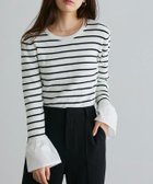 【ピエロ/Pierrot】の【アウトレットSALE!】選べる袖デザインリブニット 大人の最旬トレンドファッション＆コーディネート founy(ファウニー) ファッション Fashion レディースファッション Fashion for Women トップス・カットソー Cut & Sew Tops ニット Knit Tops & Sweaters アウトレット Outlet / Clearance インナー Innerwear シアー Sheer, See-Through シンプル Simple, Minimal トレンド Trend, Trending Now フェミニン Feminine, Girly フリル Frill, Ruffle フレア Flare, Flared プチプライス・低価格 Affordable / Budget Price エレガント 上品 Elegant thumbnail 163cm / ボーダー / ロングフレア袖 / M|ID: prp329100004973370 ipo3291000000037289831