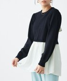 【ピエロ/Pierrot】の異素材ドッキングタイリボンニット 大人の最旬トレンドファッション＆コーディネート founy(ファウニー) ファッション Fashion レディースファッション Fashion for Women トップス・カットソー Cut & Sew Tops ニット Knit Tops & Sweaters シンプル Simple, Minimal フレア Flare, Flared プチプライス・低価格 Affordable / Budget Price リボン Ribbon, Bow thumbnail ブラック×オフホワイト|ID: prp329100004973372 ipo3291000000037289837