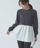 【ピエロ/Pierrot】の異素材ドッキングタイリボンニット 大人の最旬トレンドファッション＆コーディネート founy(ファウニー) ファッション Fashion レディースファッション Fashion for Women トップス・カットソー Cut & Sew Tops ニット Knit Tops & Sweaters シンプル Simple, Minimal フレア Flare, Flared プチプライス・低価格 Affordable / Budget Price リボン Ribbon, Bow thumbnail チャコール×オフホワイト|ID: prp329100004973372 ipo3291000000037289838