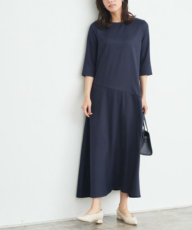 【ピエロ/Pierrot】の切替フレアワンピース インテリア・キッズ・メンズ・レディースファッション・服の通販 founy(ファウニー) 　ファッション　Fashion　レディースファッション　Fashion for Women　ワンピース　Dresses　フェミニン　Feminine, Girly　フレア　Flare, Flared　プチプライス・低価格　Affordable / Budget Price　エレガント 上品　Elegant　切替　Switching, Contrast Panel　ネイビー|ID: prp329100004973382 ipo3291000000037289875