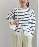 【ピエロ/Pierrot】の【アウトレットSALE!】スポンジニットパールボタンカーディガン 157cm / オフホワイト×ブラック / M|ID: prp329100004973394 ipo3291000000037289925