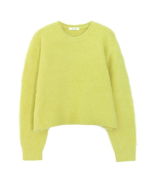 【ピエロ/Pierrot】のRASW モヘアタッチクロップドニット インテリア・キッズ・メンズ・レディースファッション・服の通販 founy(ファウニー) 　ファッション　Fashion　レディースファッション　Fashion for Women　トップス・カットソー　Cut & Sew Tops　ニット　Knit Tops & Sweaters　おすすめ　Recommended / Our Picks　カットソー　Cut and Sewn Top　クロップド　Cropped, Short Length　コンパクト　Compact, Small Size　バランス　Balance, Style Balance　プチプライス・低価格　Affordable / Budget Price　ベーシック　Basic, Essential　イエロー|ID: prp329100004973397 ipo3291000000037289936