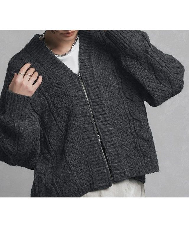 【ピエロ/Pierrot】のRASW ウール混ケーブルジップカーディガン インテリア・キッズ・メンズ・レディースファッション・服の通販 founy(ファウニー) https://founy.com/ ファッション Fashion レディースファッション Fashion for Women トップス・カットソー Cut & Sew Tops カーディガン・羽織り Layered Style Cardigans プチプライス・低価格 Affordable / Budget Price |ID: prp329100004973401 ipo3291000000037289944