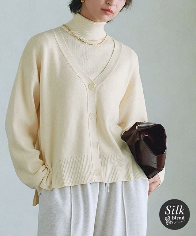 【ピエロ/Pierrot】のRASW 綿シルクニットカーディガン インテリア・キッズ・メンズ・レディースファッション・服の通販 founy(ファウニー) 　ファッション　Fashion　レディースファッション　Fashion for Women　トップス・カットソー　Cut & Sew Tops　ニット　Knit Tops & Sweaters　カーディガン・羽織り　Layered Style Cardigans　シルク　Silk, 100% Silk　バランス　Balance, Style Balance　プチプライス・低価格　Affordable / Budget Price　ミラノリブ　Milano Rib, Milano Stitch　ワイド　Wide, Wide Fit　エレガント 上品　Elegant　[RASW] 綿シルクニットカーディガン|ID: prp329100004973402 ipo3291000000037289951