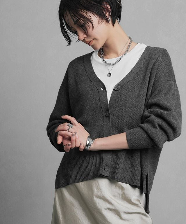 【ピエロ/Pierrot】のRASW 綿シルクニットカーディガン インテリア・キッズ・メンズ・レディースファッション・服の通販 founy(ファウニー) 　ファッション　Fashion　レディースファッション　Fashion for Women　トップス・カットソー　Cut & Sew Tops　ニット　Knit Tops & Sweaters　カーディガン・羽織り　Layered Style Cardigans　シルク　Silk, 100% Silk　バランス　Balance, Style Balance　プチプライス・低価格　Affordable / Budget Price　ミラノリブ　Milano Rib, Milano Stitch　ワイド　Wide, Wide Fit　エレガント 上品　Elegant　165cm / 杢チャコール / M|ID: prp329100004973402 ipo3291000000037289952