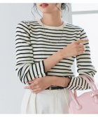 【ピエロ/Pierrot】の選べるデザイン袖ボタンリブニット 162cm / B/アイボリー×ブラック / M|ID: prp329100004973414 ipo3291000000037290010