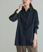 【ピエロ/Pierrot】の【アウトレットSALE!】2丈から選べる綿100%シャツ 163cm / ネイビー / ロング丈 / M|ID: prp329100004973437 ipo3291000000037290105