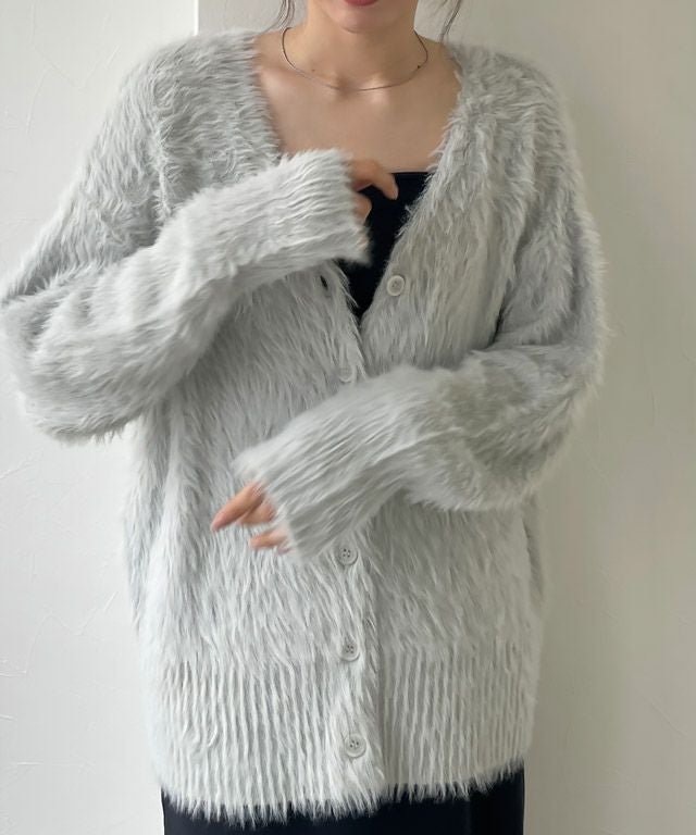 【ピエロ/Pierrot】のシャギーニットカーディガン インテリア・キッズ・メンズ・レディースファッション・服の通販 founy(ファウニー) 　ファッション　Fashion　レディースファッション　Fashion for Women　トップス・カットソー　Cut & Sew Tops　ニット　Knit Tops & Sweaters　カーディガン・羽織り　Layered Style Cardigans　シンプル　Simple, Minimal　トレンド　Trend, Trending Now　プチプライス・低価格　Affordable / Budget Price　ベーシック　Basic, Essential　ライトグレー|ID: prp329100004973452 ipo3291000000037290163