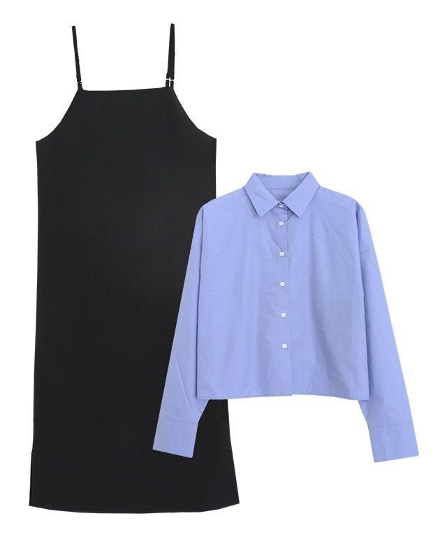 【ピエロ/Pierrot】の選べるキャミワンピースセット インテリア・キッズ・メンズ・レディースファッション・服の通販 founy(ファウニー) 　ファッション　Fashion　レディースファッション　Fashion for Women　ワンピース　Dresses　キャミソールワンピース　Camisole Dresses　インナー　Innerwear　キャミワンピース　Cami Dress, Slip Dress　プチプライス・低価格　Affordable / Budget Price　A/ブラック×ブルー|ID: prp329100004973464 ipo3291000000037290206