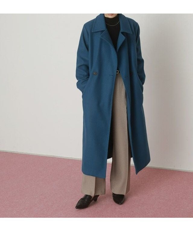 【ピエロ/Pierrot】のメルトンステンカラーロングコート インテリア・キッズ・メンズ・レディースファッション・服の通販 founy(ファウニー) 　ファッション　Fashion　レディースファッション　Fashion for Women　アウター　Coat / Outerwear Collection　コート・ロングコート・ピーコート　Long Coats, Peacoats & More　レディースジャケット・軽アウター　Jackets　スタイリッシュ　Stylish, Fashionable　プチプライス・低価格　Affordable / Budget Price　メルトン　Melton, Heavy Wool　ロング　Long, Long-Length　エレガント 上品　Elegant　インディゴブルー|ID: prp329100004973467 ipo3291000000037290225