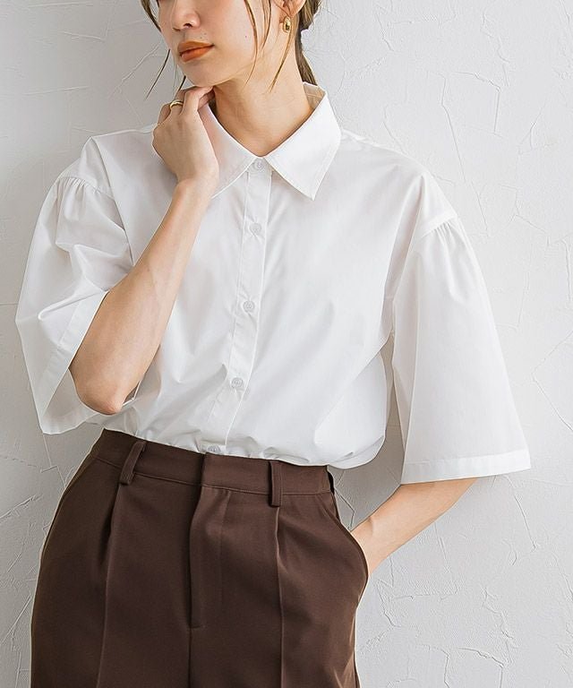 【ピエロ/Pierrot】の襟付きフレアスリーブシャツ インテリア・キッズ・メンズ・レディースファッション・服の通販 founy(ファウニー) https://founy.com/ ファッション Fashion レディースファッション Fashion for Women トップス・カットソー Cut & Sew Tops シャツ・ブラウス・オフィスカジュアル Elegant Blouses & Button-Ups ギャザー Gathered, Ruffled チェック Check, Plaid, Tartan プチプライス・低価格 Affordable / Budget Price ラウンド Round, Round Neck |ID: prp329100004973510 ipo3291000000037290383