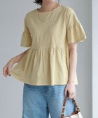 【ピエロ/Pierrot】の綿100% ギャザーフリルスリーブTシャツ 167cm / クリームイエロー / M|ID: prp329100004973519 ipo3291000000037290436