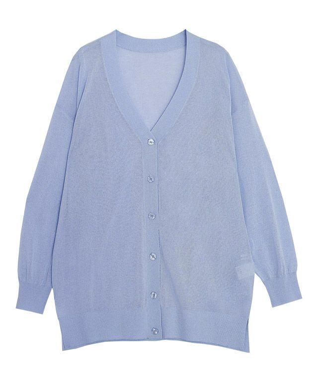 【ピエロ/Pierrot】のドライタッチカーディガン インテリア・キッズ・メンズ・レディースファッション・服の通販 founy(ファウニー) 　ファッション　Fashion　レディースファッション　Fashion for Women　トップス・カットソー　Cut & Sew Tops　カーディガン・羽織り　Layered Style Cardigans　おすすめ　Recommended / Our Picks　インナー　Innerwear　カーディガン　Cardigan, Knitwear　スリット　Slit, Slit Detail　プチプライス・低価格　Affordable / Budget Price　ボトム　Bottoms, Lower Wear　リラックス　Relax, Relaxed Fit　ブルー|ID: prp329100004973525 ipo3291000000037290455