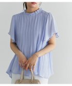 【ピエロ/Pierrot】の【A会場】フレアスリーブプリーツブラウス 大人の最旬トレンドファッション＆コーディネート founy(ファウニー) ファッション Fashion レディースファッション Fashion for Women トップス・カットソー Cut & Sew Tops シャツ・ブラウス・オフィスカジュアル Elegant Blouses & Button-Ups 送料無料 Free Shipping エアリー Airy Texture シフォン Chiffon, Lightweight Fabric スリーブ Sleeve, Long Sleeve / Short Sleeve フェミニン Feminine, Girly フリル Frill, Ruffle フレア Flare, Flared プチプライス・低価格 Affordable / Budget Price プリーツ Pleats, Pleated thumbnail 166cm / ブルー / M|ID: prp329100004973548 ipo3291000000037290544