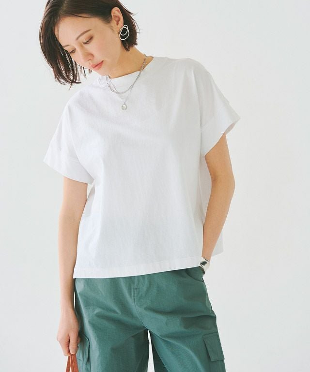 【ピエロ/Pierrot】のRASW バイオシルケット袖切り替えTシャツ インテリア・キッズ・メンズ・レディースファッション・服の通販 founy(ファウニー) 　ファッション　Fashion　レディースファッション　Fashion for Women　トップス・カットソー　Cut & Sew Tops　シャツ・ブラウス・オフィスカジュアル　Elegant Blouses & Button-Ups　ロングTシャツ・Tシャツ　Longline T-Shirts & Tees　カットソー　Cut and Sewn Top　コンパクト　Compact, Small Size　シルケット　Silket, Silky Cotton　シンプル　Simple, Minimal　スリット　Slit, Slit Detail　プチプライス・低価格　Affordable / Budget Price　夏　Summer　抗菌　Antibacterial, Bacteria-Resistant　オフホワイト|ID: prp329100004973564 ipo3291000000037290608
