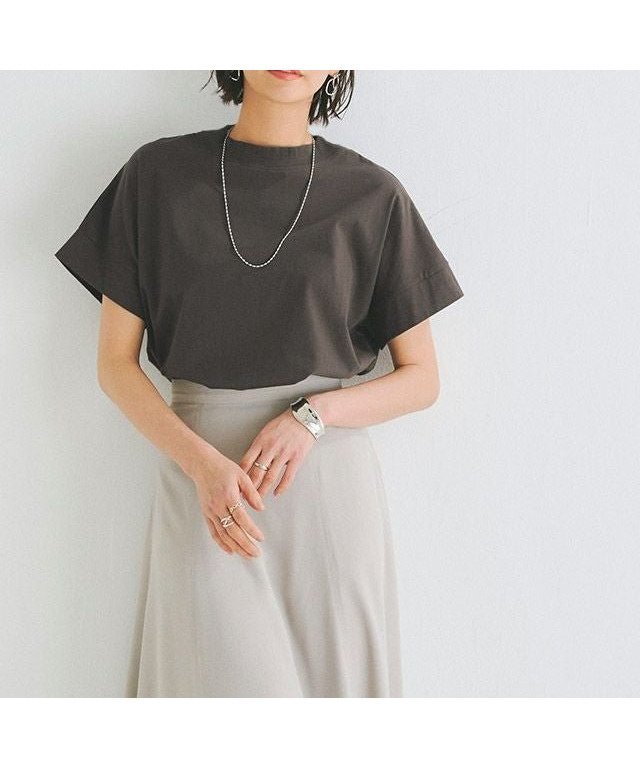 【ピエロ/Pierrot】のRASW バイオシルケット袖切り替えTシャツ インテリア・キッズ・メンズ・レディースファッション・服の通販 founy(ファウニー) 　ファッション　Fashion　レディースファッション　Fashion for Women　トップス・カットソー　Cut & Sew Tops　シャツ・ブラウス・オフィスカジュアル　Elegant Blouses & Button-Ups　ロングTシャツ・Tシャツ　Longline T-Shirts & Tees　カットソー　Cut and Sewn Top　コンパクト　Compact, Small Size　シルケット　Silket, Silky Cotton　シンプル　Simple, Minimal　スリット　Slit, Slit Detail　プチプライス・低価格　Affordable / Budget Price　夏　Summer　抗菌　Antibacterial, Bacteria-Resistant　チャコールブラウン|ID: prp329100004973564 ipo3291000000037290609