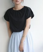 【ピエロ/Pierrot】のフレンチパフスリーブTシャツ [Pierrot] 大人の最旬トレンドファッション＆コーディネート founy(ファウニー) ファッション Fashion レディースファッション Fashion for Women トップス・カットソー Cut & Sew Tops シャツ・ブラウス・オフィスカジュアル Elegant Blouses & Button-Ups ロングTシャツ・Tシャツ Longline T-Shirts & Tees ギャザー Gathered, Ruffled スリーブ Sleeve, Long Sleeve / Short Sleeve フェミニン Feminine, Girly フレンチ French, French Style プチプライス・低価格 Affordable / Budget Price thumbnail ブラック|ID: prp329100004973587 ipo3291000000037290686