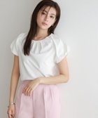 【ピエロ/Pierrot】のフレンチパフスリーブTシャツ [Pierrot] 大人の最旬トレンドファッション＆コーディネート founy(ファウニー) ファッション Fashion レディースファッション Fashion for Women トップス・カットソー Cut & Sew Tops シャツ・ブラウス・オフィスカジュアル Elegant Blouses & Button-Ups ロングTシャツ・Tシャツ Longline T-Shirts & Tees ギャザー Gathered, Ruffled スリーブ Sleeve, Long Sleeve / Short Sleeve フェミニン Feminine, Girly フレンチ French, French Style プチプライス・低価格 Affordable / Budget Price thumbnail オフホワイト|ID: prp329100004973587 ipo3291000000037290687